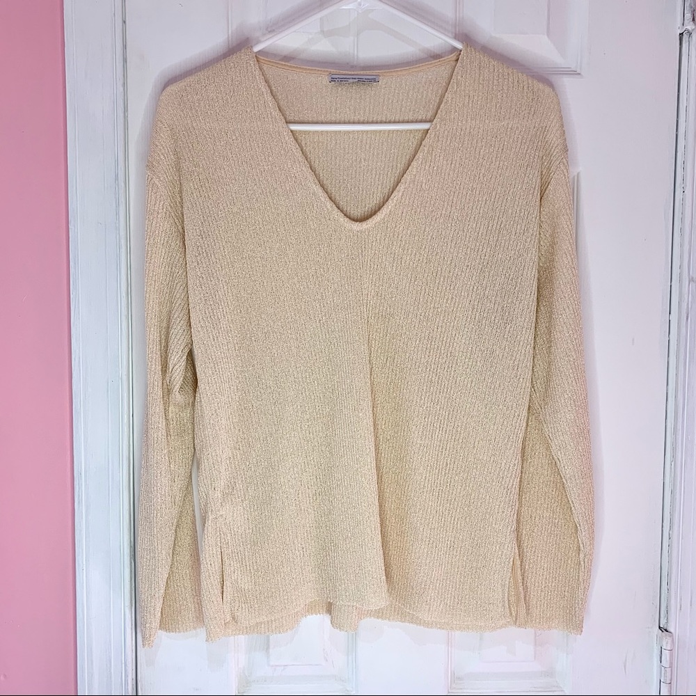 Zara Ribbed V Neck Sweater Size Medium